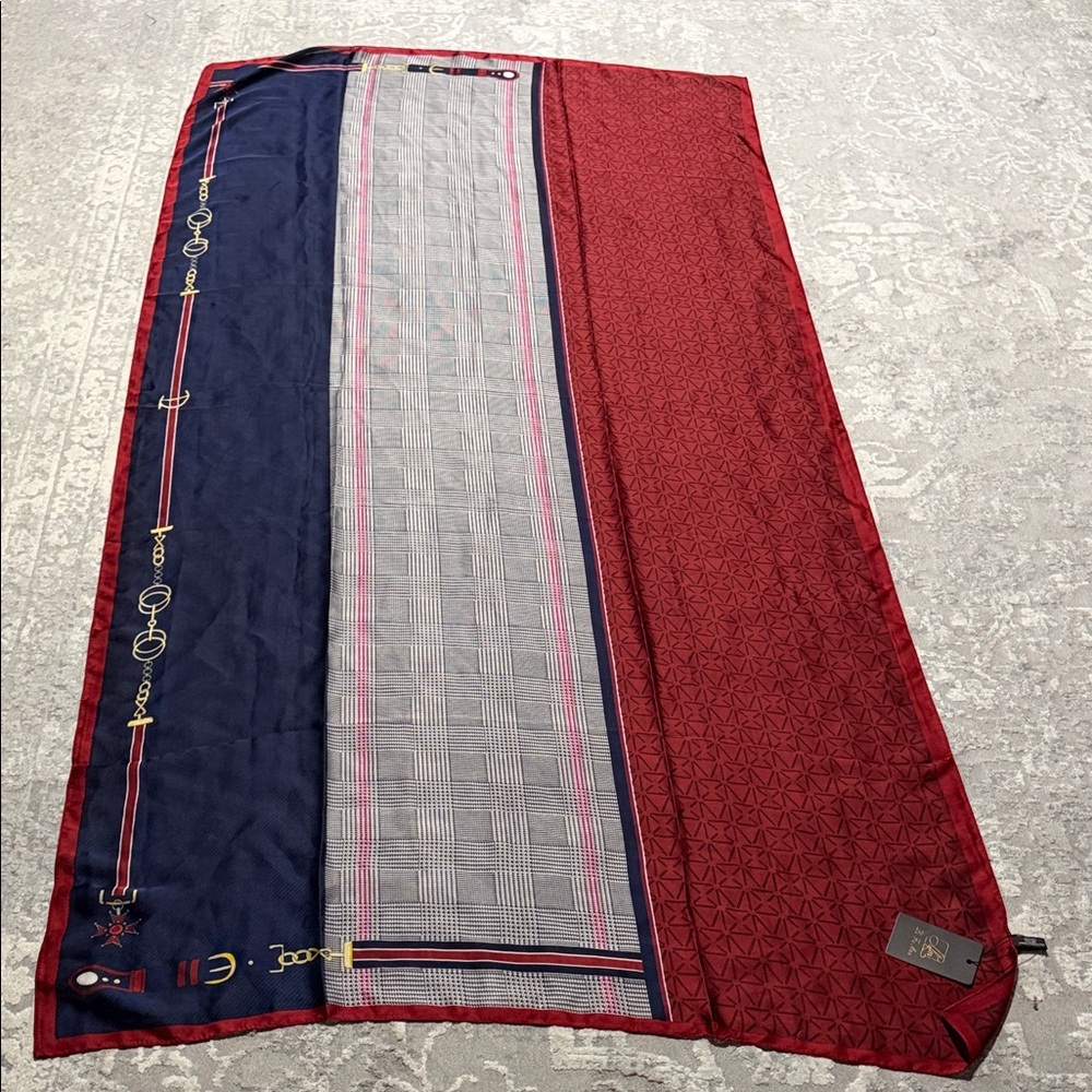 Elegant Red and Blue Scarf